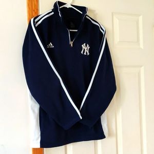 Youth L Adidas Yankee 1/4 Zip Fleece Pullover